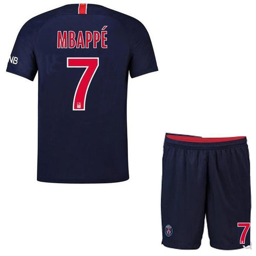 7 MBAPPE PSG Home Soccer Jersey 2018 - 2019 Season Kids Blue Psg Soccer Jersey 2019 High Quality Set - brunoshirt